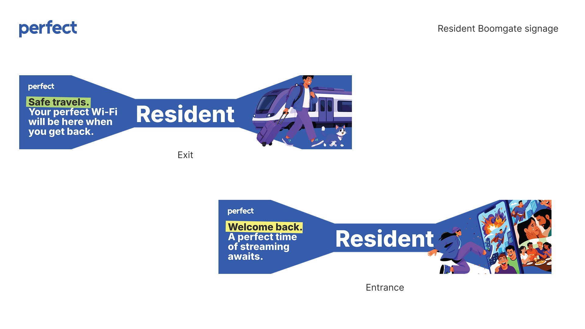 Perfect resident boom gate signage for arrivals and departures