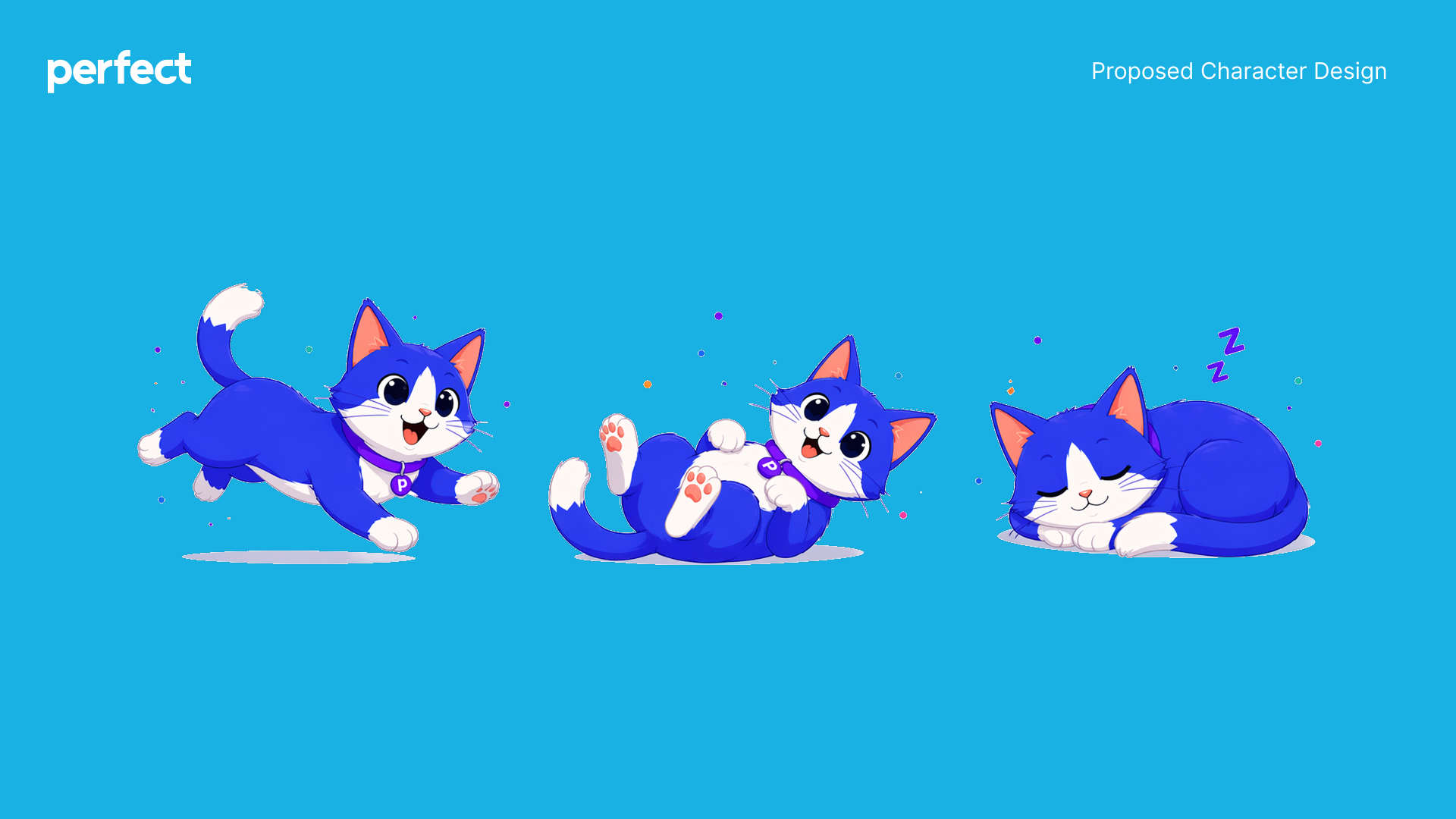 Perfect blue cat mascot illustration poses